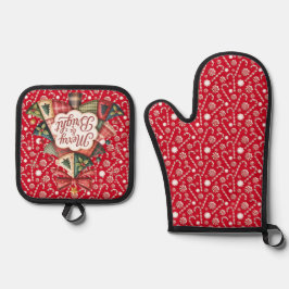 Merry And Bright  Ofenhandschuh & Topflappen-Set
