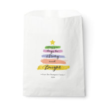 Merry and Bright Rainbow Watercolor Weihnachtsbaum