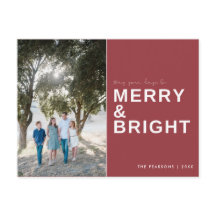 Merry and Bright Red Foto Holiday