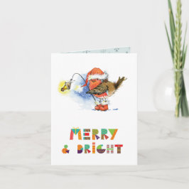 Merry and Bright Robin Karte