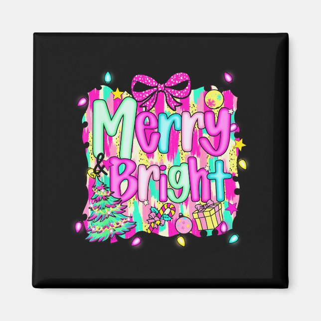 Merry And Bright Shirt Cute Christmas Holiday Men  Magnet (Vorne)