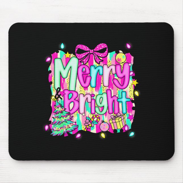 Merry And Bright Shirt Cute Christmas Holiday Men  Mousepad (Vorne)