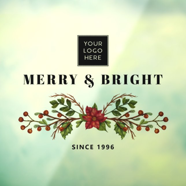 Merry and Bright Since Business Logo Fensteraufkleber (Blatt 3)