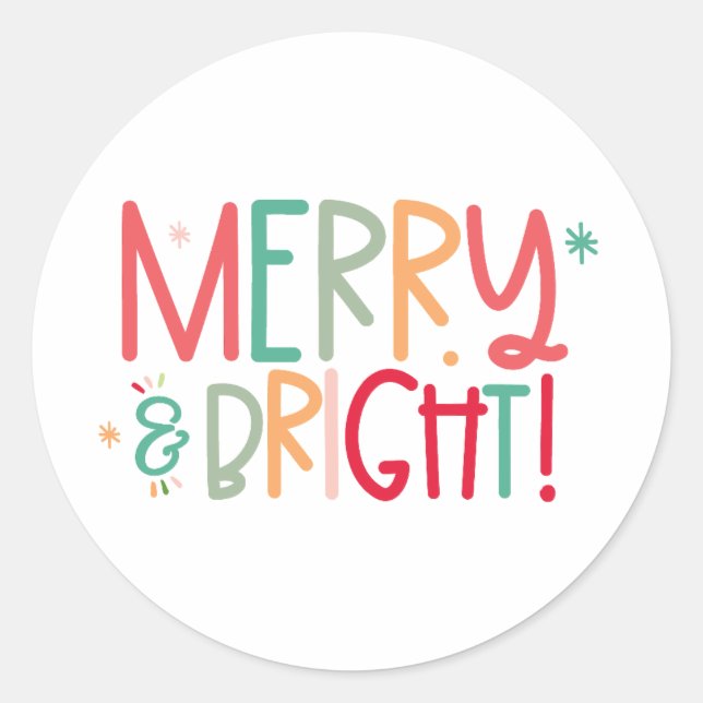 Merry and Bright Sticker (Vorderseite)