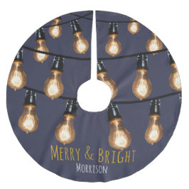 Merry and Bright String of Lights - Personalisiert Polyester Weihnachtsbaumdecke