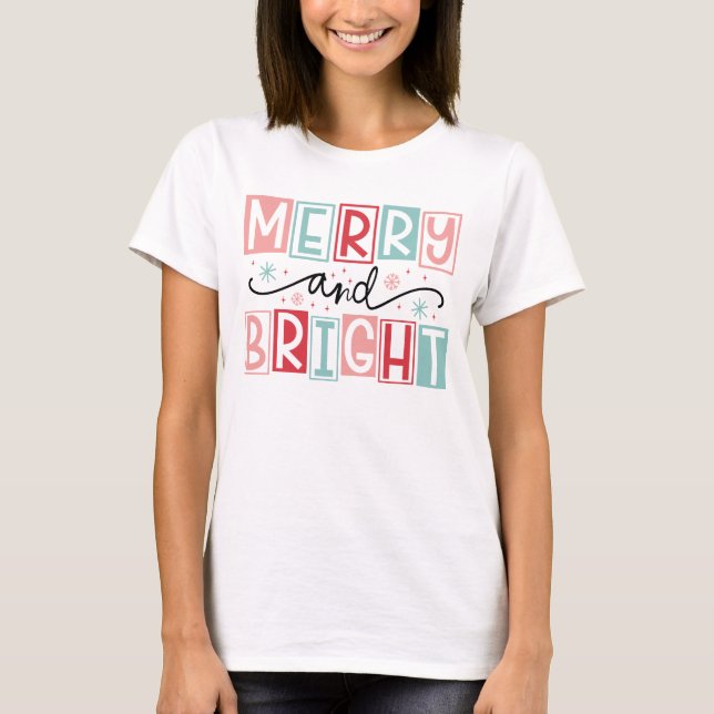 Merry and Bright Vintag, Retro T-Shirt (Vorderseite)