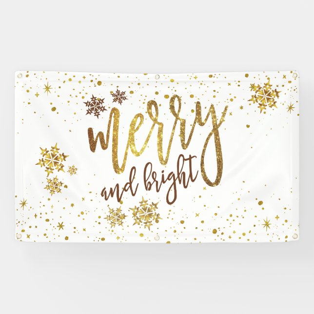 Merry and Bright - Weihnachts-Party-Banner Banner (Horizontal)