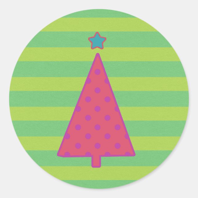 Merry and Bright, Weihnachtsaufkleber für Umschläg Runder Aufkleber (Vorderseite)