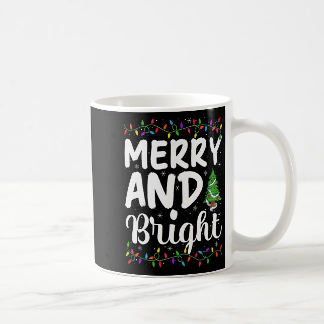 Merry And Bright Xmas Lights Decor Holiday Christm Kaffeetasse (Rechts)