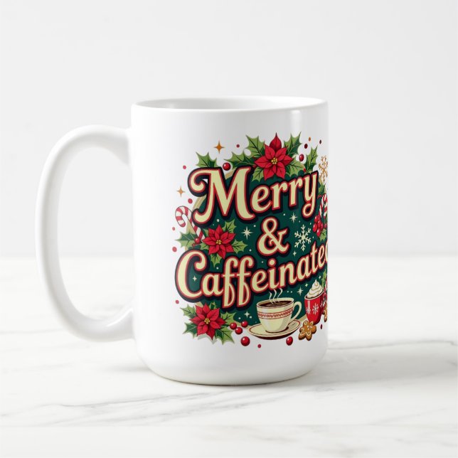 Merry and caffeinated poinsettia  kaffeetasse (Links)