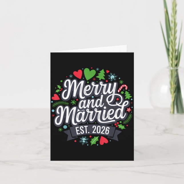 Merry And Married 2026 - Matching Couple Christmas Karte (Vorderseite)