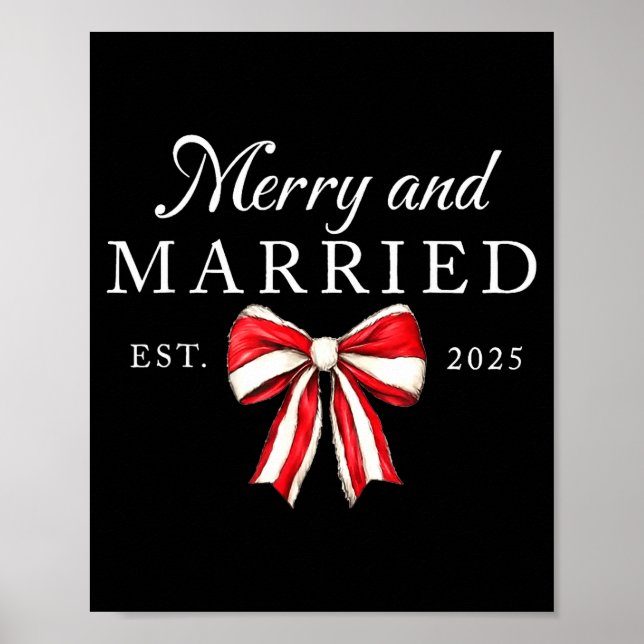 Merry And Married Est 2025 Coquette Couple Matchin Poster (Vorne)