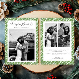Merry and Married Newlywed Script Christmas Feiertagskarte