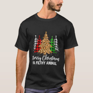 Merry Animal Filthy Ya Kariert Tree Pajamas T-Shirt