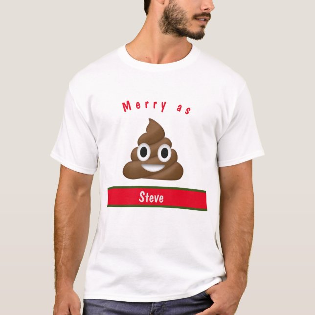 Merry As Kack Holiday mit Namen T-Shirt (Vorderseite)