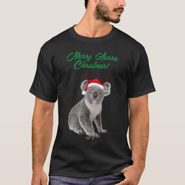 Merry Aussie Christmas Koala Bär T-Shirt (Vorderseite)