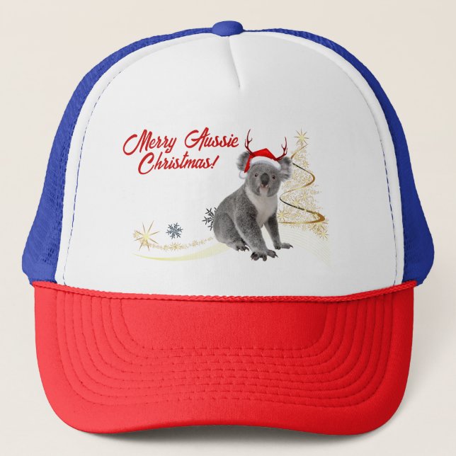 Merry Aussie Christmas Koala Bär Truckerkappe (Vorderseite)