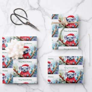 Merry Aussie Christmas Koala Geschenkpapier Set