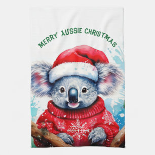 Merry Aussie Christmas Koala Geschirrtuch