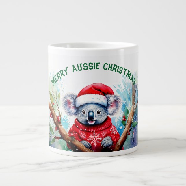 Merry Aussie Christmas Koala Jumbo-Tasse (Vorderseite)