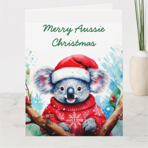 Merry Aussie Christmas Koala Karte