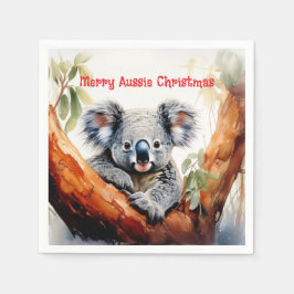Merry Aussie Christmas Koala Serviette