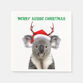 Merry Aussie Christmas Koala Serviette