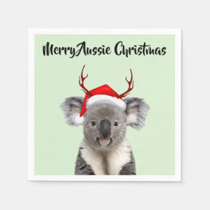 Merry Aussie Christmas Koala Serviette