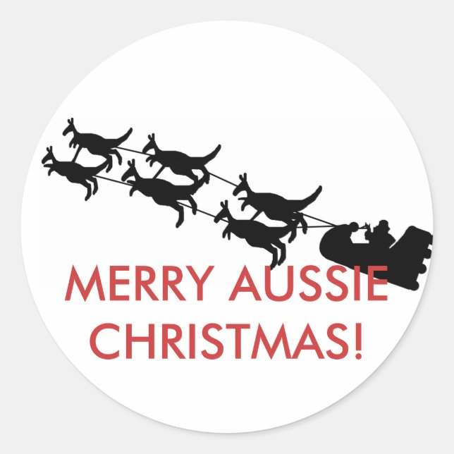 Merry Aussie Christmas Sticker (Vorderseite)