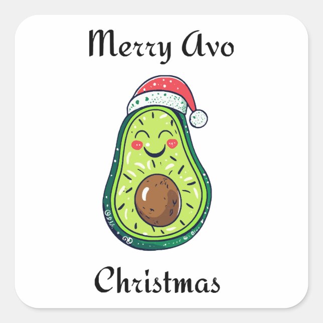 Merry Avo Christmas Quadratischer Aufkleber (Vorderseite)
