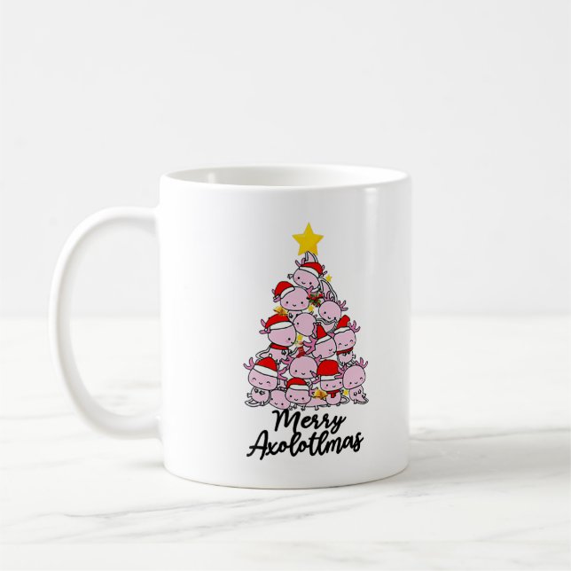 Merry Axolotlmas Axolotl Weihnachtsbaum Merry Chri Kaffeetasse (Links)