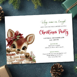 Merry baby deer Christmas cute cartoon invitation Einladung