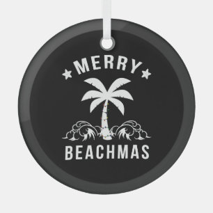 Merry Beachmas Palm Tree Beach Weihnachten Ornament Aus Glas