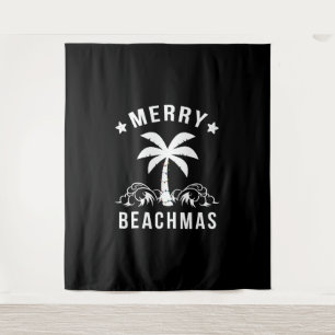 Merry Beachmas Palm Tree Beach Weihnachten Wandteppich