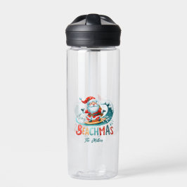 Merry Beachmas Santa Surfing Retro Design Trinkflasche