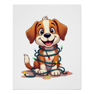Merry Beagle Lichtern Poster