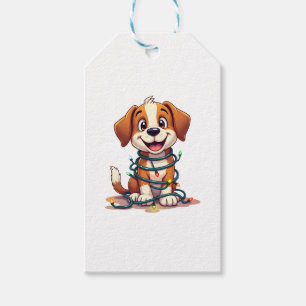 Merry Beagle Lights Geschenkanhänger
