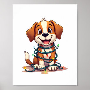 Merry Beagle Lights Poster