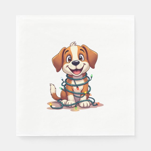 Merry Beagle Lights Serviette (Vorderseite)