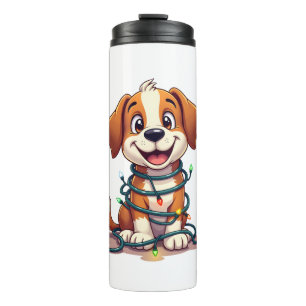 Merry Beagle Lights Thermosbecher