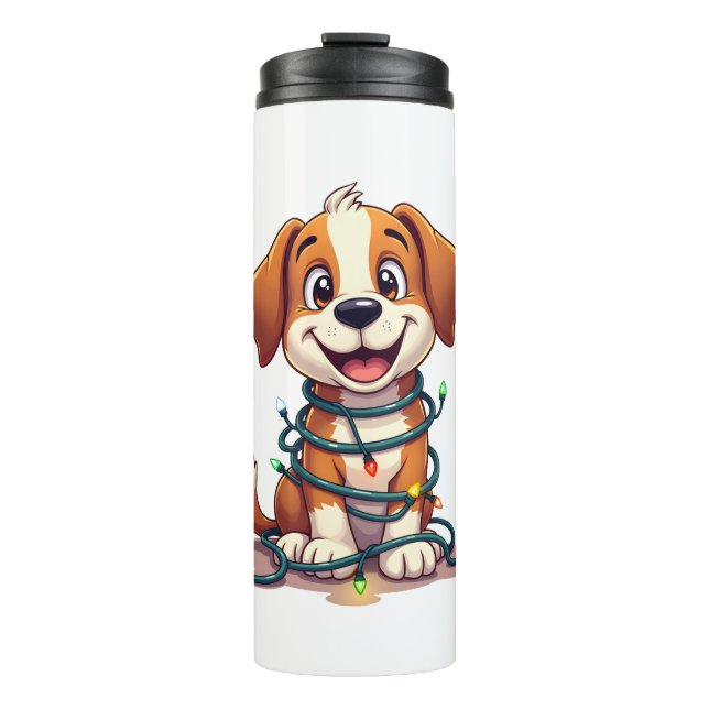 Merry Beagle Lights Thermosbecher (Vorderseite)