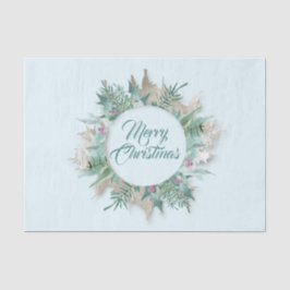 Merry Belly Weihnachtsfeiertage Branch Mint Blue Seidenpapier