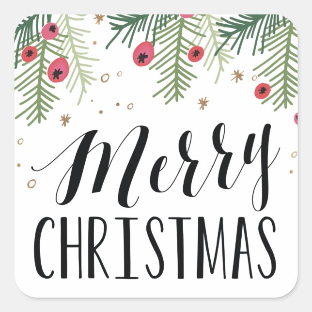 Merry Berry Collection Quadratischer Aufkleber (Vorderseite)