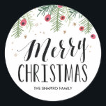 Merry Berry Collection Runder Aufkleber<br><div class="desc">Weihnachtsaufkleber.</div>