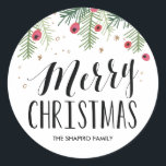 Merry Berry Collection Runder Aufkleber<br><div class="desc">Weihnachtsaufkleber.</div>