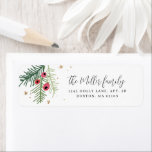 Merry Berry Holiday<br><div class="desc">Handzeichn von Winterblättern und Beeren mit der Adresse im Script.</div>