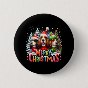 Merry Bet Hound Hunde Funny Christmas Weihnachtsge Button