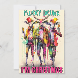 Merry Betrunken Feiertagskarte