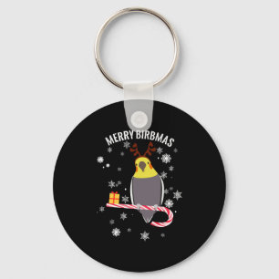 Merry Birbmas Funny Cockatiel Bird Holiday for Chr Schlüsselanhänger