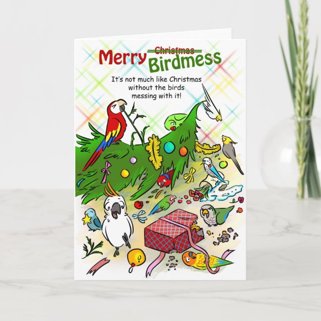 Merry Birdmess Feiertagskarte (Vorderseite)